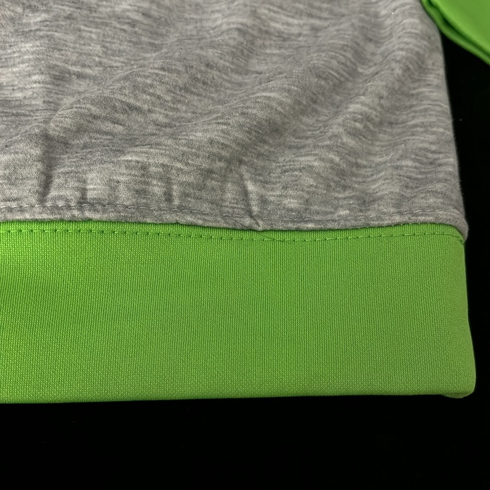 Pro Player Heather Gray & Bright Green Hoodie Sweatshirt Boys 4 Fleece Lining